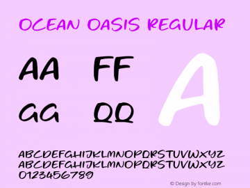 Ocean Oasis Version 1.00;July 12, 2023;FontCreator 11.5.0.2430 64-bit图片样张