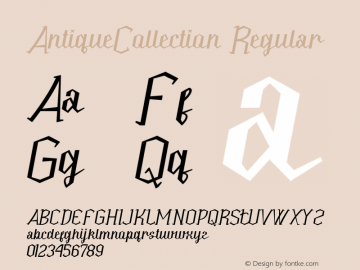 AntiqueCollection Version 1.004;Fontself Maker 3.5.7图片样张