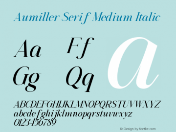 Aumiller Serif Medium Italic Version 1.000图片样张