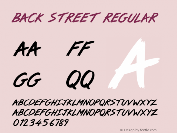 Back Street Version 1.004;Fontself Maker 3.5.9图片样张