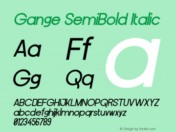 Gange SemiBold Italic Version 1.000图片样张