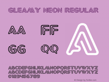 Gleamy Neon Version 1.000;May 23, 2024;FontCreator 14.0.0.2901 64-bit图片样张