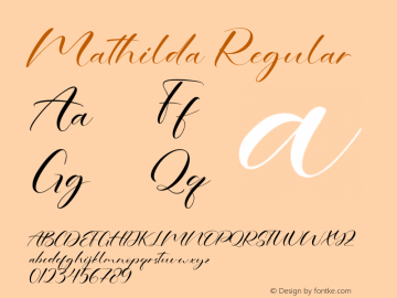 Mathilda Version 1.00;May 23, 2024;FontCreator 12.0.0.2565 64-bit图片样张