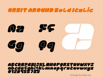 ORBIT AROUND Bold Italic Version 1.00;May 18, 2024;FontCreator 11.5.0.2430 64-bit图片样张