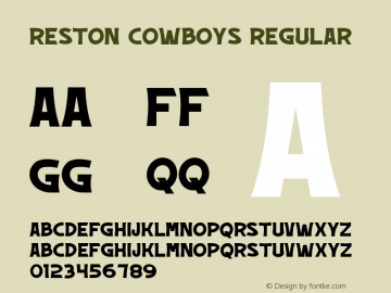 Reston Cowboys Version 1.002;Fontself Maker 3.5.7图片样张