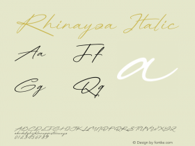 Rhinayza Italic Version 1.00;May 22, 2024;FontCreator 13.0.0.2683 32-bit图片样张