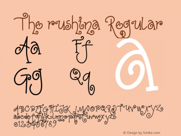 The rushina Regular Version 1.000图片样张