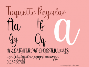 Toquette Regular Version 1.000图片样张