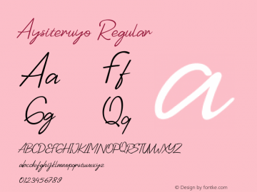 Aysiteruyo Version 1.000;April 6, 2024;FontCreator 14.0.0.2901 64-bit图片样张