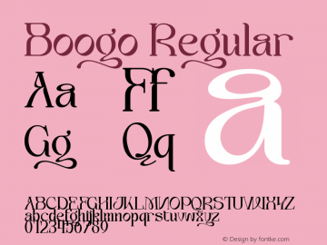 Boogo Version 1.000;June 4, 2024;FontCreator 15.0.0.2970 64-bit图片样张