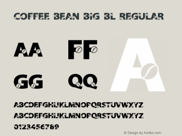 Coffee Bean Big BL Version 1.001;Fontself Maker 3.5.8图片样张