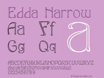 Edda Narrow Version 001.000 Font Sample