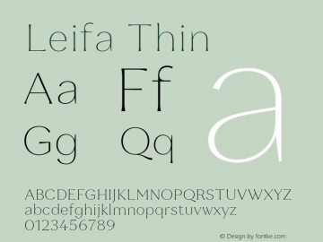 Leifa Thin Version 2.000;hotconv 1.0.109;makeotfexe 2.5.65596图片样张
