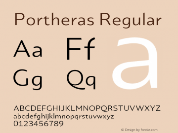 Portheras Regular Version 1.000;Glyphs 3.1.1 (3141)图片样张