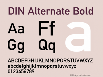 DIN Alternate Bold 13.0d3e2图片样张