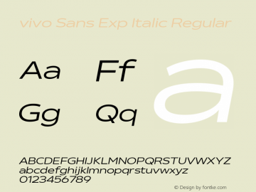 vivo Sans Exp Italic Regular Version 1.060图片样张