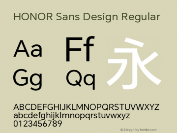 HONOR Sans Design Version 1.04图片样张