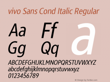 vivo Sans Cond Italic Regular Version 1.020图片样张