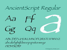 AncientScript Regular Version 1.00 Font Sample