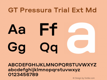 GT Pressura Trial Ext Md Version 3.004;Glyphs 3.1.2 (3151)图片样张