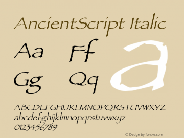 AncientScript Italic Rev. 003.000图片样张