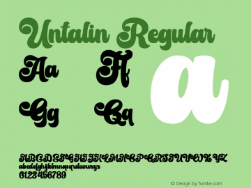 Untalin Version 1.000;February 15, 2023;FontCreator 14.0.0.2901 64-bit图片样张