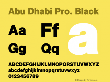Abu Dhabi Pro. Black Version 2.101;March 29, 2022,FontLab图片样张