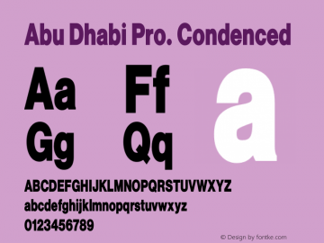 Abu Dhabi Pro. Condenced Version 2.101;March 29, 2022,FontLab图片样张