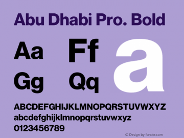 Abu Dhabi Pro. Bold Version 2.101;March 29, 2022,FontLab图片样张