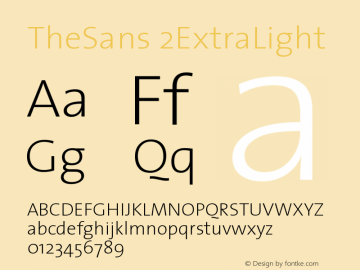 TheSans 2ExtraLight Version 1.0 Font Sample