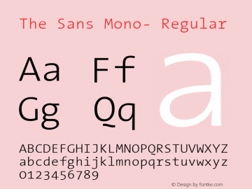The Sans Mono- Regular Version 001.000图片样张