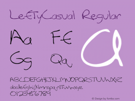 LeftyCasual Regular Converted from F:\TTF\LEFTYCAS.TF1 by ALLTYPE Font Sample