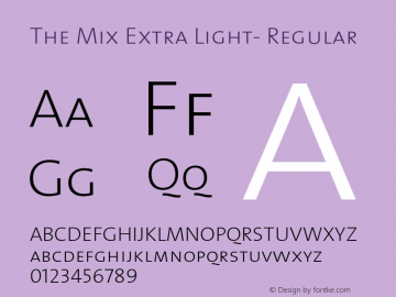 The Mix Extra Light- Regular 1.0 Font Sample