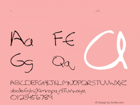 LeftyCasual Regular Converted from D:\FONTTEMP\LEFTYCAS.TF1 by ALLTYPE Font Sample