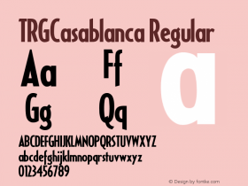 TRGCasablanca Regular 001.001 Font Sample