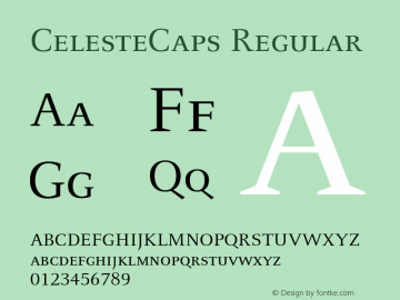 CelesteCaps Regular 001.000 Font Sample