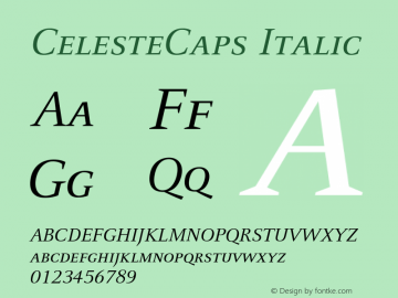 CelesteCaps Italic 001.000 Font Sample