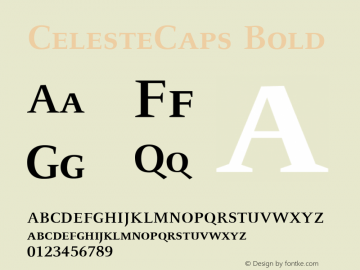CelesteCaps Bold Version 1.00 Font Sample