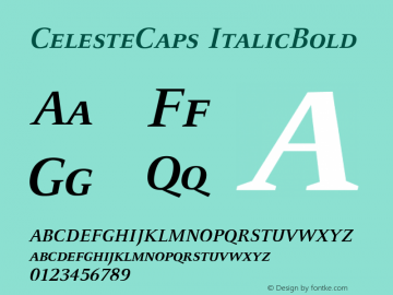 CelesteCaps ItalicBold Version 1.00图片样张