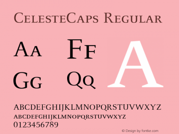 CelesteCaps Regular Version 1.00 Font Sample