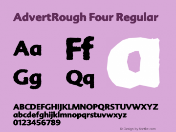 AdvertRough Four Regular 001.000 Font Sample