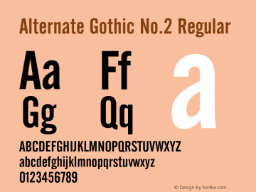 Alternate Gothic No.2 Regular 003.001图片样张