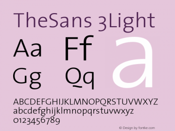TheSans 3Light Version 1.0 Font Sample