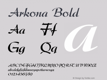 Arkona Bold Macromedia Fontographer 4.1 5-5-99 Font Sample