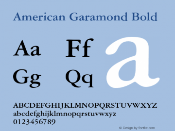 American Garamond Bold 003.001图片样张