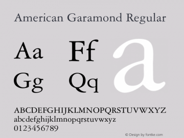American Garamond Regular 003.001图片样张
