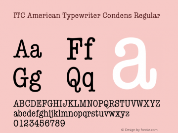 ITC American Typewriter Condens Regular 001.001图片样张