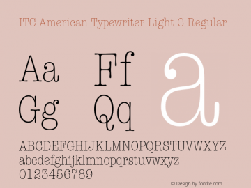 ITC American Typewriter Light C Regular 001.001 Font Sample