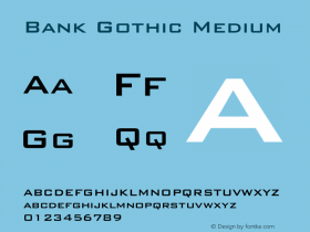 Bank Gothic Medium 2.0-1.0 Font Sample