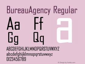 BureauAgency Regular 001.001 Font Sample